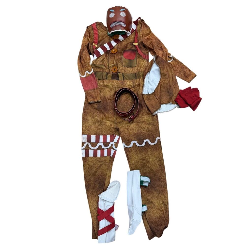 Fortnite Merry Marauder Costume Youth Large 12-14 Spirit Halloween Mask Belt